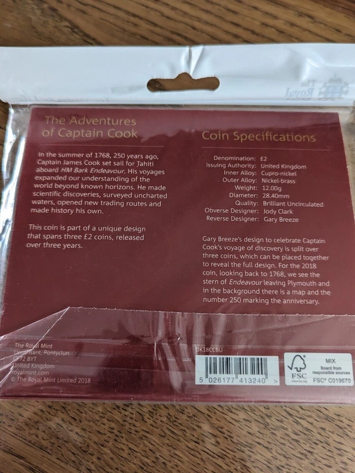 Simply Coins~ 2018 CAPTAIN COOK 2 TWO POUND COIN PACK - Image 3 of 4