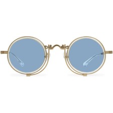 Round Sunglasses for Men Women Small Lens Metal Acetate Mixed Frame Sonnenbrille