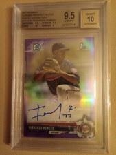 2017 Bowman Fernando Romero #92/250 PURPLE AUTOGRAPH #CPA-FRO Graded BGS 9.5