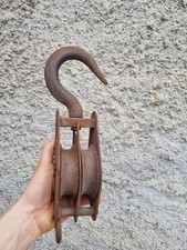 Antico Bozzello Carrucola in Ferro Vecchio Paranco Funzionante Vintage industria