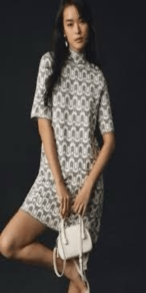 Anthropologie/Maeve The Annalise Mock-Neck Mini Sweater Dress
