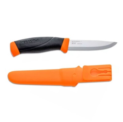 *1-Set* Morakniv Companion Stainless Steel 8.6  Fixed Knife Hi-Vis Orange 11824