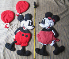 Vtg Disney Mickey Minnie Balloons Wall Hanging Puff Stuffed Cloth Nursery Decor