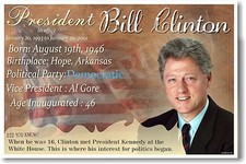 Presidential Series - President Bill Clinton NEW Social Studies Classroom POSTER