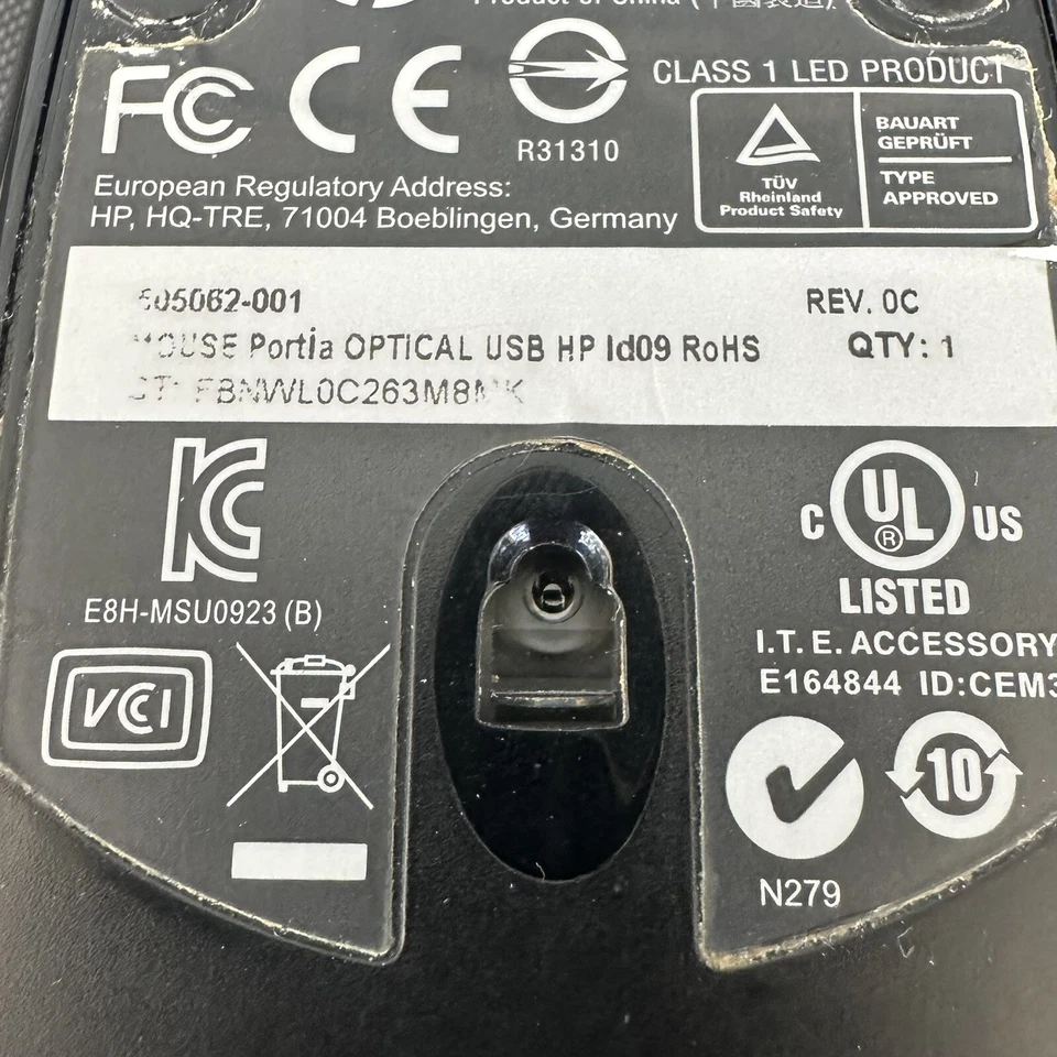 HP Mouse Model MSU0923 Wired USB Connection, Tested - Image 3 of 4