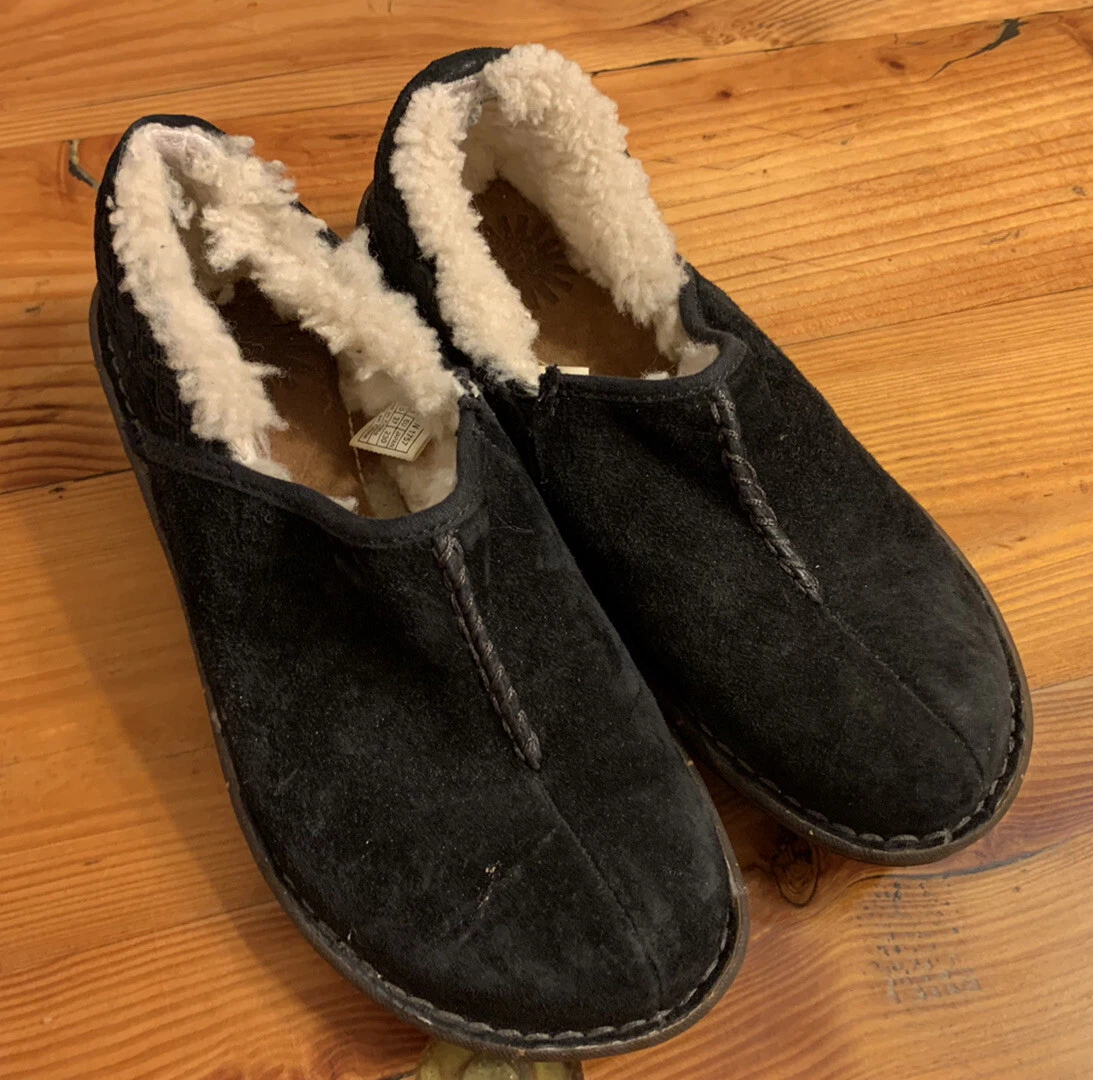Mocassini scarpe slip on UGG Australia SN 1757 Bettey nere in pelle di pecora taglia 6