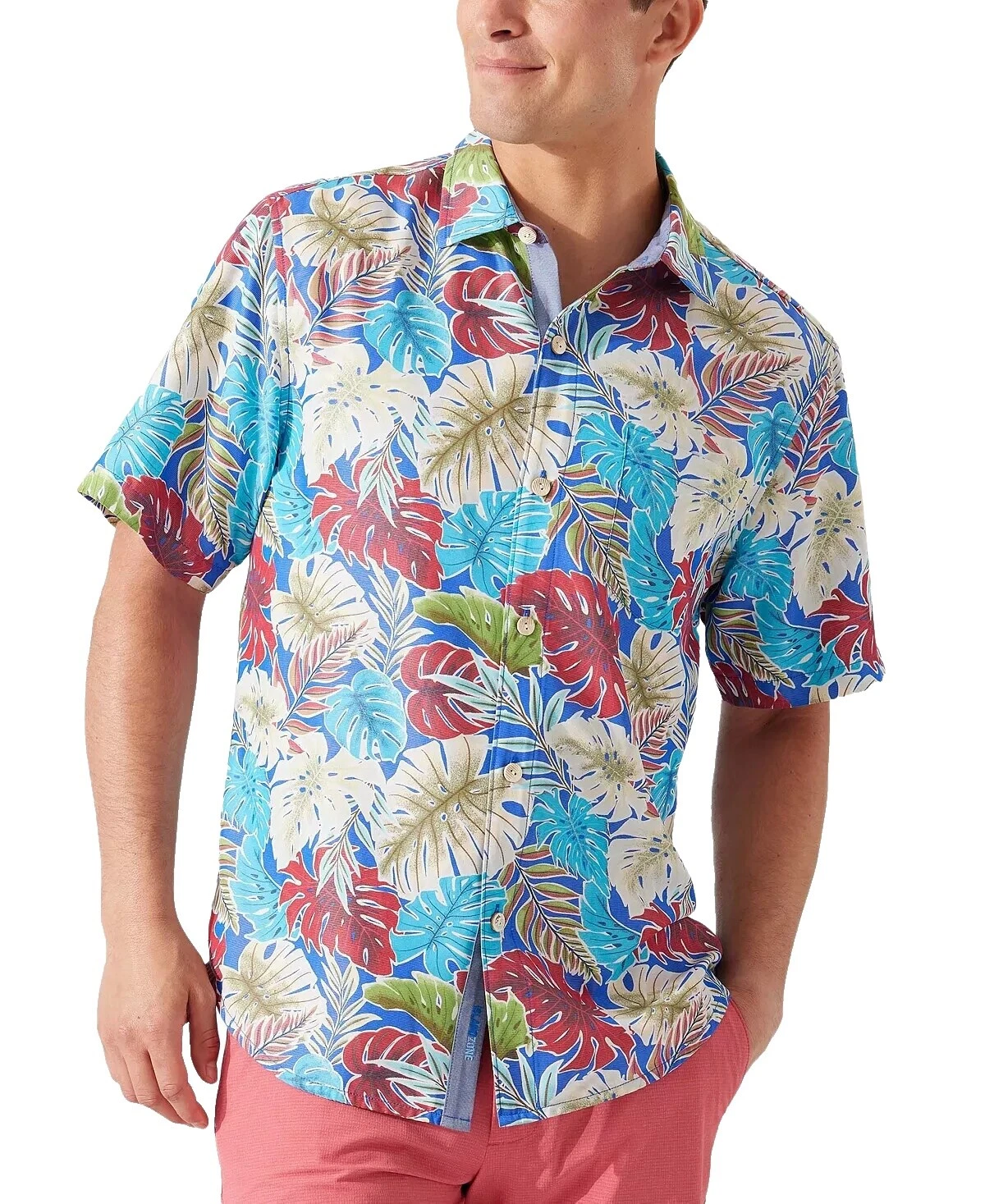 Polyester Hawaiian Casual Button-Down Shirts for Men
