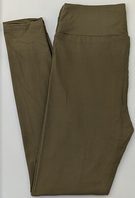 OS LuLaRoe One Size Leggings Solid Olive Green Essential Collection 62 NWT