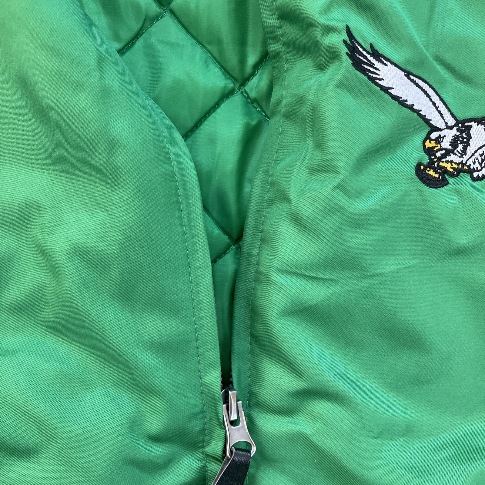 NWT Men’s NFL Philadelphia Eagles Kelly Green Satin Jacket Size XL