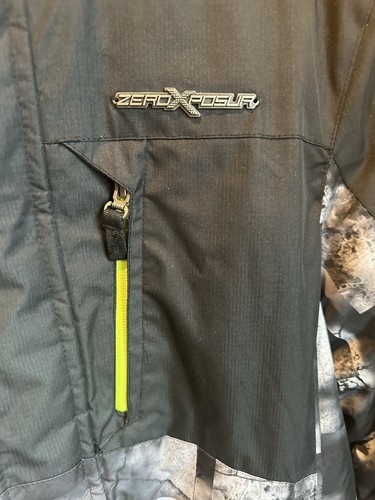 ZeroXposure Boy's Winter Snow Jacket Ski Coat Hood Large 14/16 Neon Green Black - Picture 2 of 10