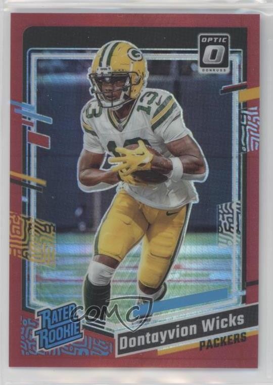 2023 Panini Donruss Optic Rated Rookie Red Hyper Prizm Dontayvion Wicks #249