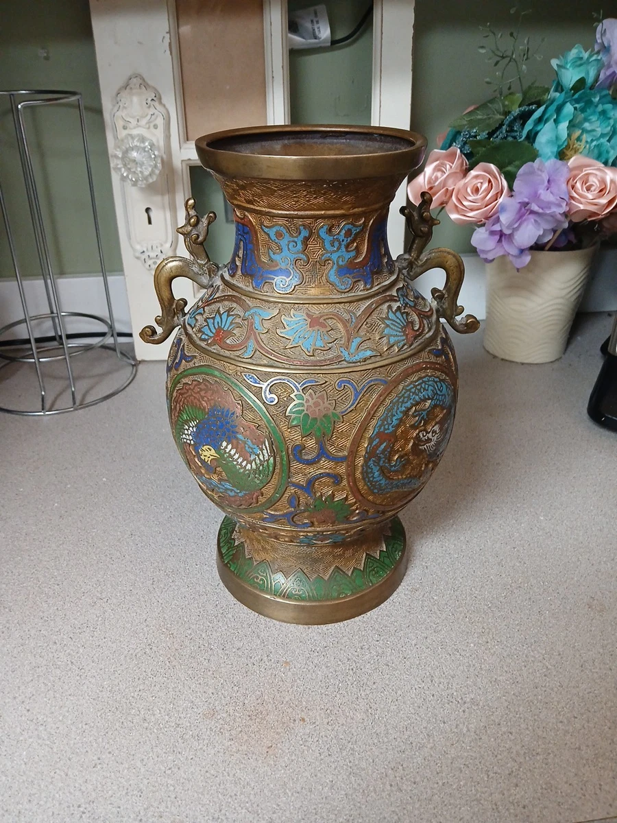 古董黄铜日本花瓶1900-1940 | eBay