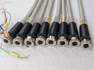 Lot of 8 Lapp UNITRONIC Li2YCY M12 8-Pin Female Sensor Cables 3ft Open End