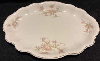 Homer Laughlin Hudson Pink Rose Scalloped Oval Platter 15  x 11.5 