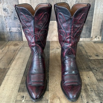 Lucchese Classics L681423 Vintage Black Cherry Cowboy Boots Mens