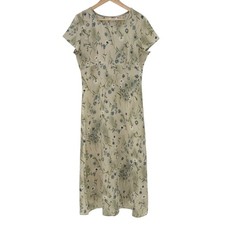 Jody California Floral Midi Dress Short Sleeve Women's Large Office Casual