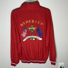 Slazenger Ryder Cup Jacket The Country Club 1/2 Zip EUC Vintage Red L Men's