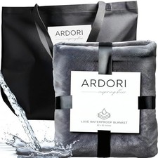 Waterproof Blanket King Size 82x82" Absorbent, Leakproof Fleece Gray