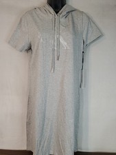 Calvin Klein CK Logo Short Sleeve Hooded Shirt Dress - Women's Medium