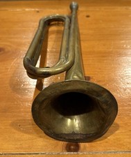 EARLY Wurlitzer Bugle Vintage Military Decorative WITH MOUTHPIECE brass antique