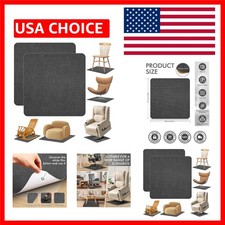 35"x35" Anti-Slip Furniture Pads for Hardwood Floors - Stylish Grey - 2 Pack