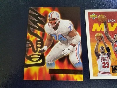 Bruce Matthews Oilers 1996 Topps Gilt Edge NFL ERROR OVERSIZE Blank Back