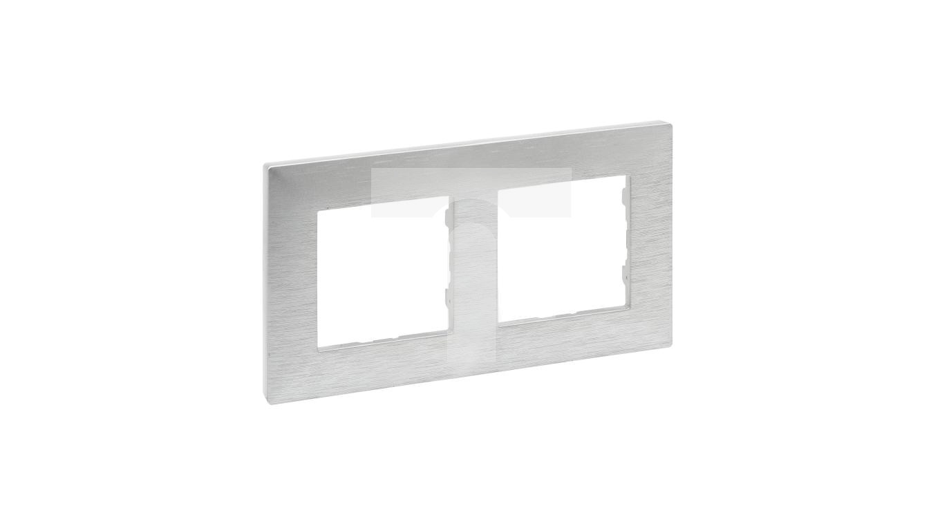 Niloe Step Double frame 2x brushed aluminum 863892