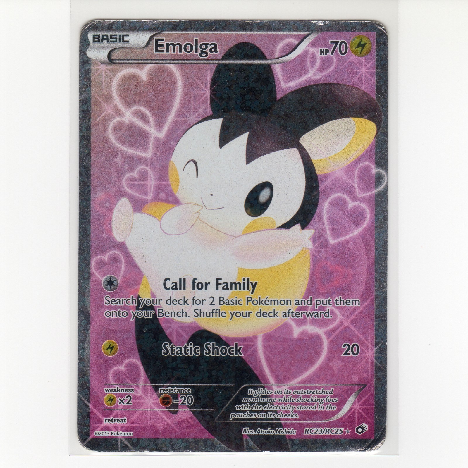 Pokémon TCG Emolga (Full Art) RC23/RC25 BW: Legendary Treasures Holo Card EN-DMG