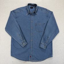 VTG Y2K Levi s Red Tab Denim Button Down Shirt Men s M Western Grunge Casual