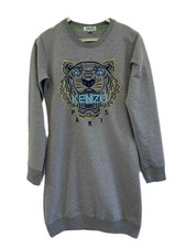 Kenzo Paris Kids Tiger Sweatshirt Gray Pullover Dress Sz 7A/M Youth Authentic 91
