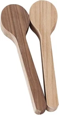 Wood Carving Spoon Blank Beech and Walnut Unfinished Wooden Craft 2pcs 