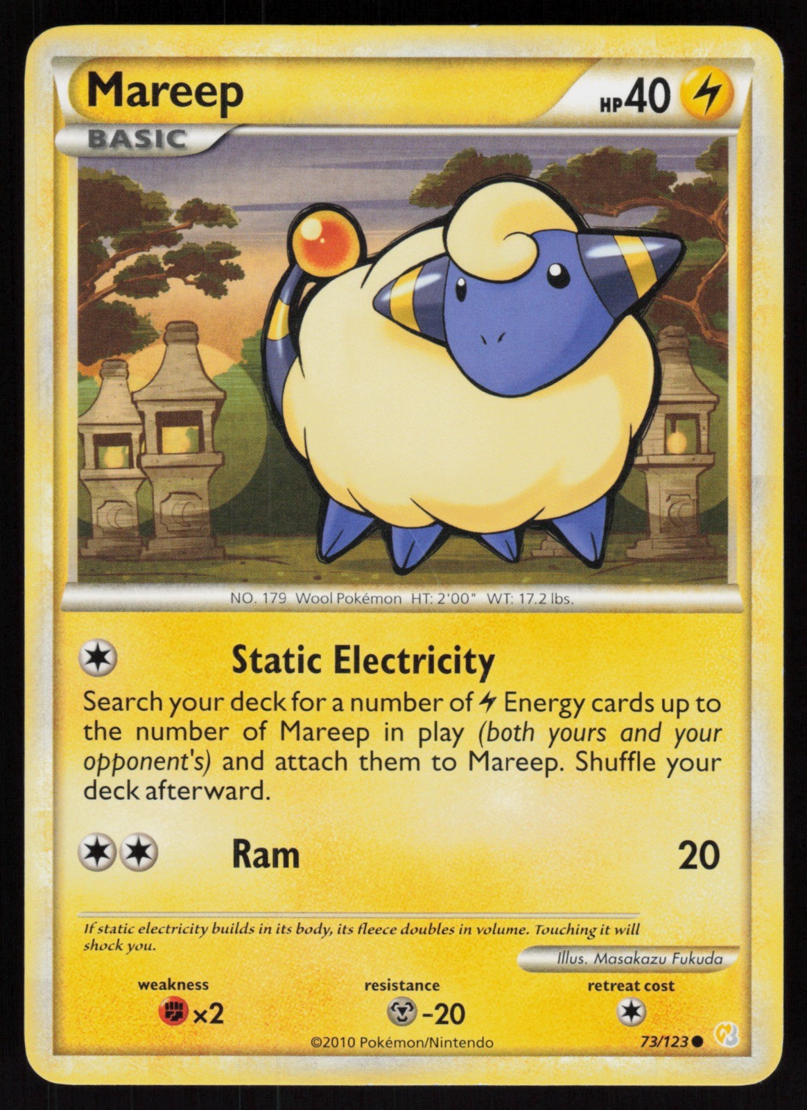 Mareep 73/123 HeartGold SoulSilver Pokemon TCG Card