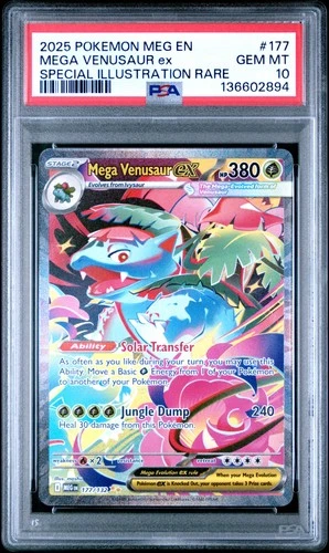 2025 POKEMON MEG SPECIAL ILLUSTRATION RARE #177 MEGA VENUSAUR EX PSA 10
