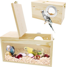 Parakeet Nesting Box Transparent Bird Nest Breeding Box with Perch M 
