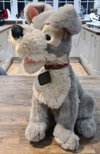 RARE Disney Store Walt Disney Lady and The Tramp TRAMP Plush Toy 14" metal tag