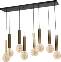 HäNgelampe Esstisch Verstellbar FüR 8X E27 Schwarz Messing Pendelleuchte Esja