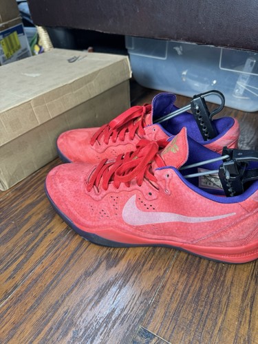 Nike Kobe 8 EXT Red Suede Europe Uscita Usate Pulite 9 582554-600 LEGGI* - Foto 2 di 13
