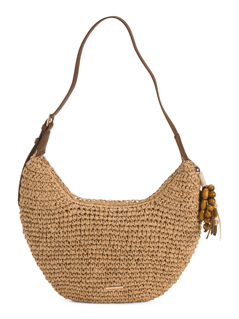 Rachel Zoe Tan Woven Hobo Bag with Brown Strap