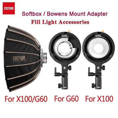 Zhiyun Accessory Bowens Mount Adapter Softbox for X100 RGB CX100 X60 Video Light