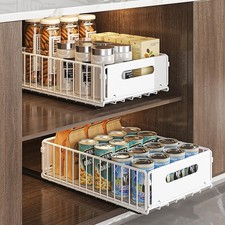 Pull Out Cabinet Organizer Slide Out Drawer Storage Shelves Cupboard Organiser 