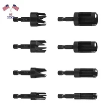 1/4" Hex Quick change shank Straight/Tapered Wood Plug Cutter Drill Bit Kit