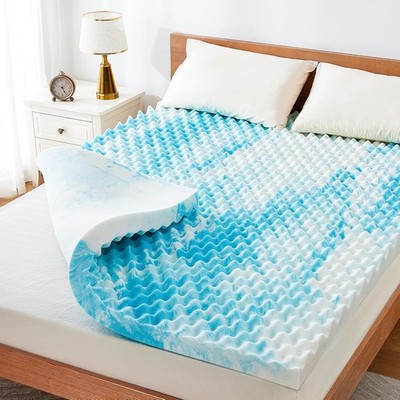 Full Size 3 Inch Egg Crate Memory Foam Mattress Topper with Infused Cool