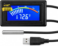 USB Powered Digital Thermometer with Waterproof Probe