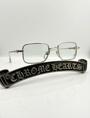 Chrome Hearts ASS SOLUTELY Square Metal Eyeglass Frames Silver 50-21-144