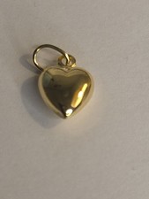 9ct Yellow Gold 15mm x 9mm Heart Charm Pendant 