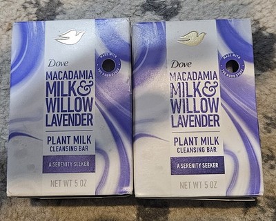 LOT OF 2 Dove Serenity Seeker Macadamia Milk & Willow Lavender Bar Soap - 5 oz