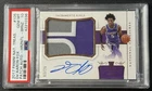 DE’AARON FOX PSA 10 2017-18 NATIONAL TREASURES #105 BRONZE ROOKIE PATCH AUTO /25