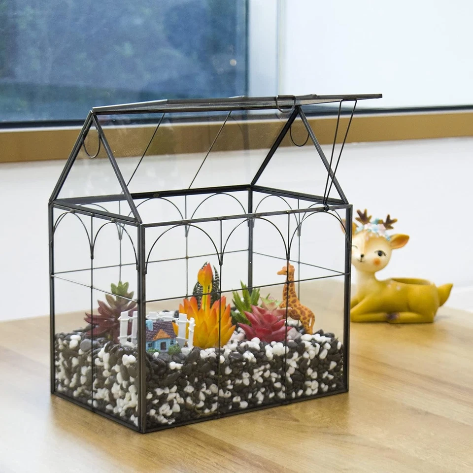 Large Tall Plant Greenhouse Terrarium Glass with Lid, 8.7"X5.9"X10.6" Inches Ind - Image 2 of 4