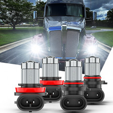 For 2013-2023 Kenworth T680 T880 6000K LED Headlight High Low Beam Bulbs Combo