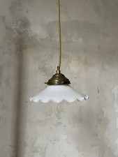 Antiker Lampenschirm Jenaer Glas, Autosit 767 W, Opalglas, Jugendstil / Art Déco